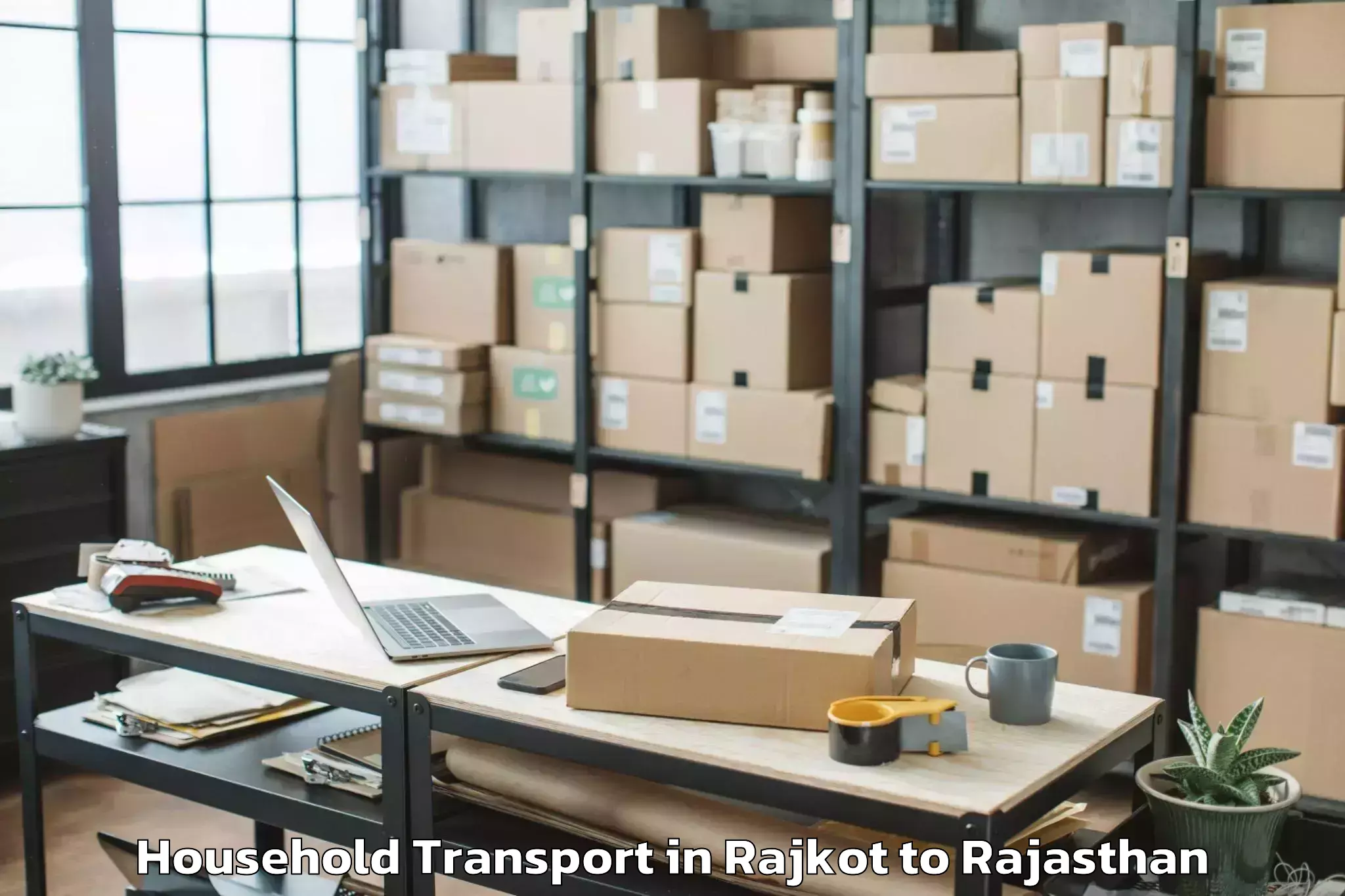 Book Rajkot to Sheoganj Household Transport Online